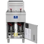 Standard Range SR-F4D-NG 78 lb. Natural Gas Stainless Steel Split Pot Floor Fryer - 120,000 BTU - Image 3
