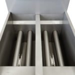 Standard Range SR-F4D-NG 78 lb. Natural Gas Stainless Steel Split Pot Floor Fryer - 120,000 BTU - Image 4