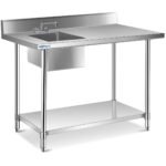Prepline ST-3048 30" x 48" Stainless Steel Work Table with Sink and Faucet