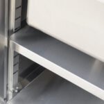 Prepline 24"D x 72"L Stainless Steel Enclosed Base Work Table with Sink and Sliding Doors - Image 6