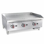 Prepline ENCTGM-36-N/L 36" Commercial Countertop Gas Griddle with Manual Controls - 90,000 BTU