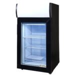 Unity U-CF1 18" Black Glass Swing Door Countertop Display Freezer with Top Lit Header - 1.8 cu ft. - Image 3