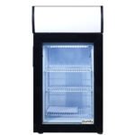 Unity U-CF1 18" Black Glass Swing Door Countertop Display Freezer with Top Lit Header - 1.8 cu ft.