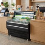 Marchia USTAR36 36" Black Low Profile Open Air Cooler Grab and Go