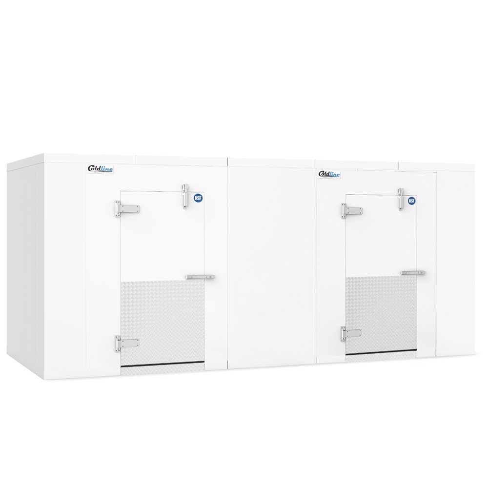 wcfp8x16-fl-walk-in-combo_1_1.jpg Coldline 8 x 16 Walk-in Cooler and Freezer Combo Box, with Floor - Image 1