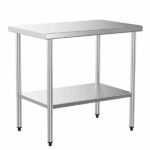 Prepline PWTG-2436 24"D x 36"L Stainless Steel Worktable with Undershelf