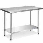 Prepline PWTG-3048 30"D x 48"L Stainless Steel Worktable with Undershelf