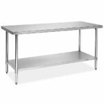 Prepline PWTG-2472 24"D x 72"L Stainless Steel Worktable with Undershelf