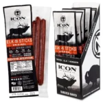 ICON Meats Elk & Pork Snack Sticks, Original Flavor, High Protein, 6 Pack